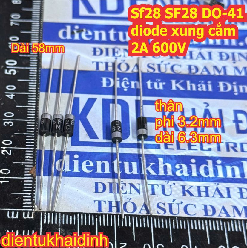 10 con SF17 SFI7 SF18 SFI8 SF28 SF28 DO-41 diode xung cắm 1A 2A 500V 600V kde1000