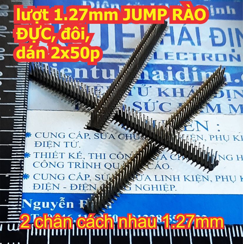 Lượt 1.27mm 1.25mm Jump rào loại đực hàng đôi chân dán 2x50p / 2x40P kde0606