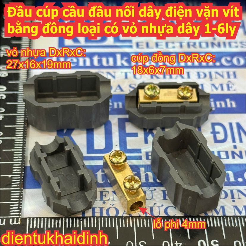 Đầu cúp cầu đầu nối dây điện vặn vít bằng đồng loại 10A 20A 60A 80A đủ cỡ kde8460
