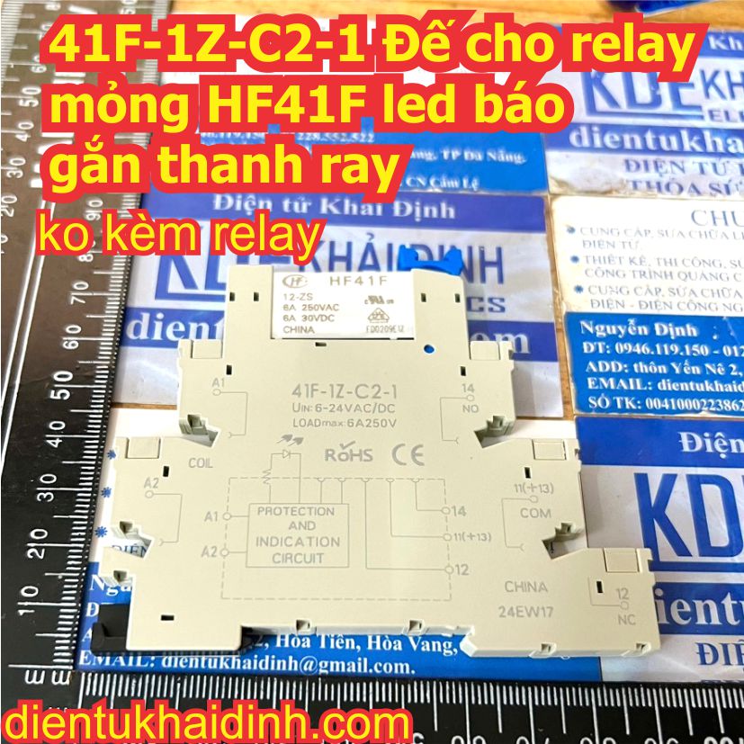 41F-1Z-C2-1 Đế cho relay mỏng HF41F led báo gắn thanh ray kde0905