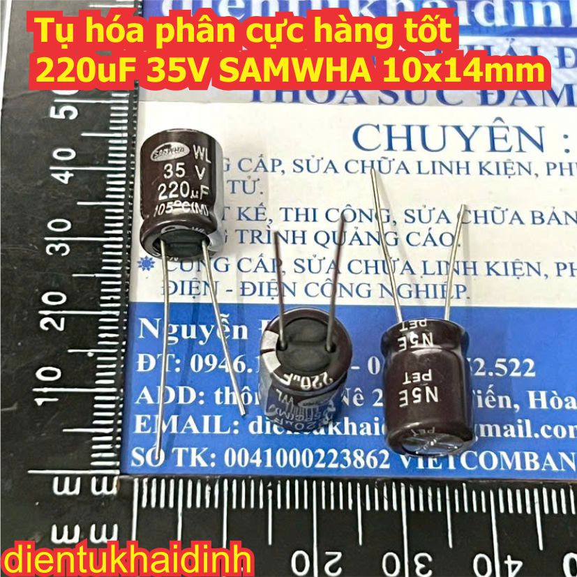Tụ hóa phân cực hàng tốt SAMYOUNG NXB SAMWHA nichicon 220uf 330uF 470uf 25V 35V 50V 2200uF 16V kde8605