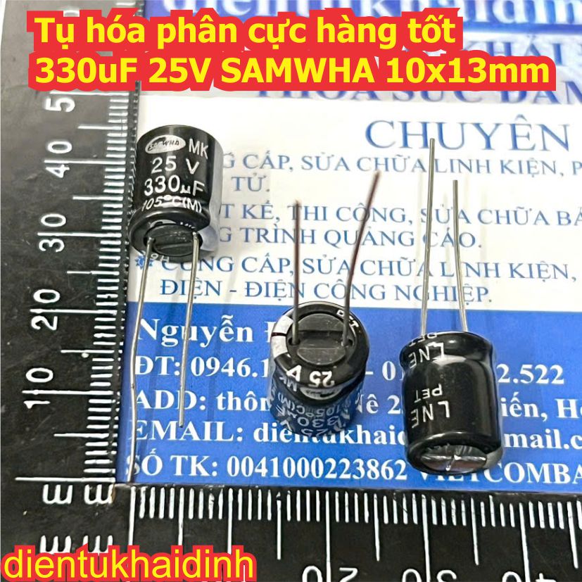 Tụ hóa phân cực hàng tốt SAMYOUNG NXB SAMWHA nichicon 220uf 330uF 470uf 25V 35V 50V 2200uF 16V kde8605