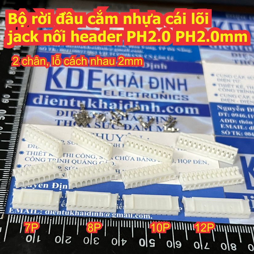 Bộ rời đầu cắm nhựa cái lõi cos jack nối header PH2.0 PH2.0mm 2P 3P 4P 5P 6P 7P 8P 9P 10P 12P kde1179
