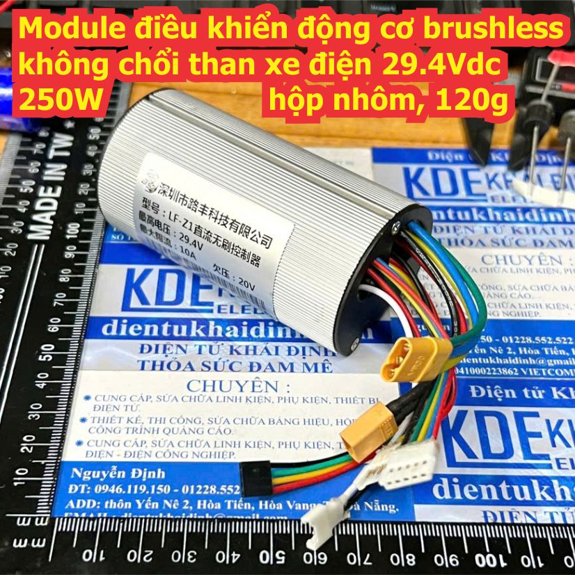 Module điều khiển động cơ brushless không chổi than xe điện 29.4Vdc 250W hộp nhôm, 120g kde1190
