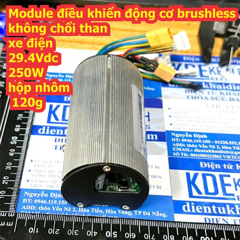 Module điều khiển động cơ brushless không chổi than xe điện 29.4Vdc 250W hộp nhôm, 120g kde1190