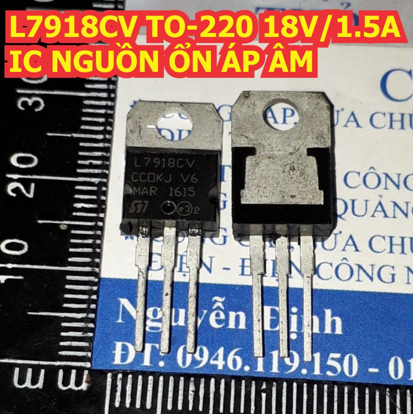 L7918CV L7918 7918 TO-220 18V 1.5A IC NGUỒN ỔN ÁP - ÂM kde1311