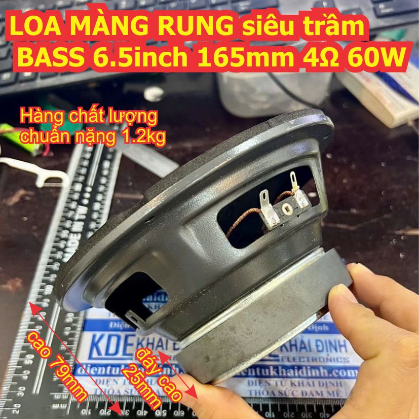 LOA MÀNG RUNG Loa siêu trầm BASS xe ô tô 6.5inch 165mm 4Ω 4R 4Ohm 60W kde1654