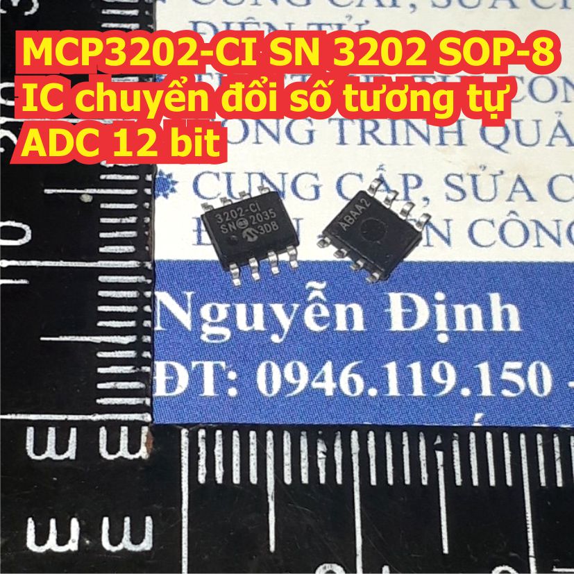 MCP3202-CI SN MCP3202 3202 SOP-8 IC chuyển đổi số tương tự ADC 12 bit kde8100
