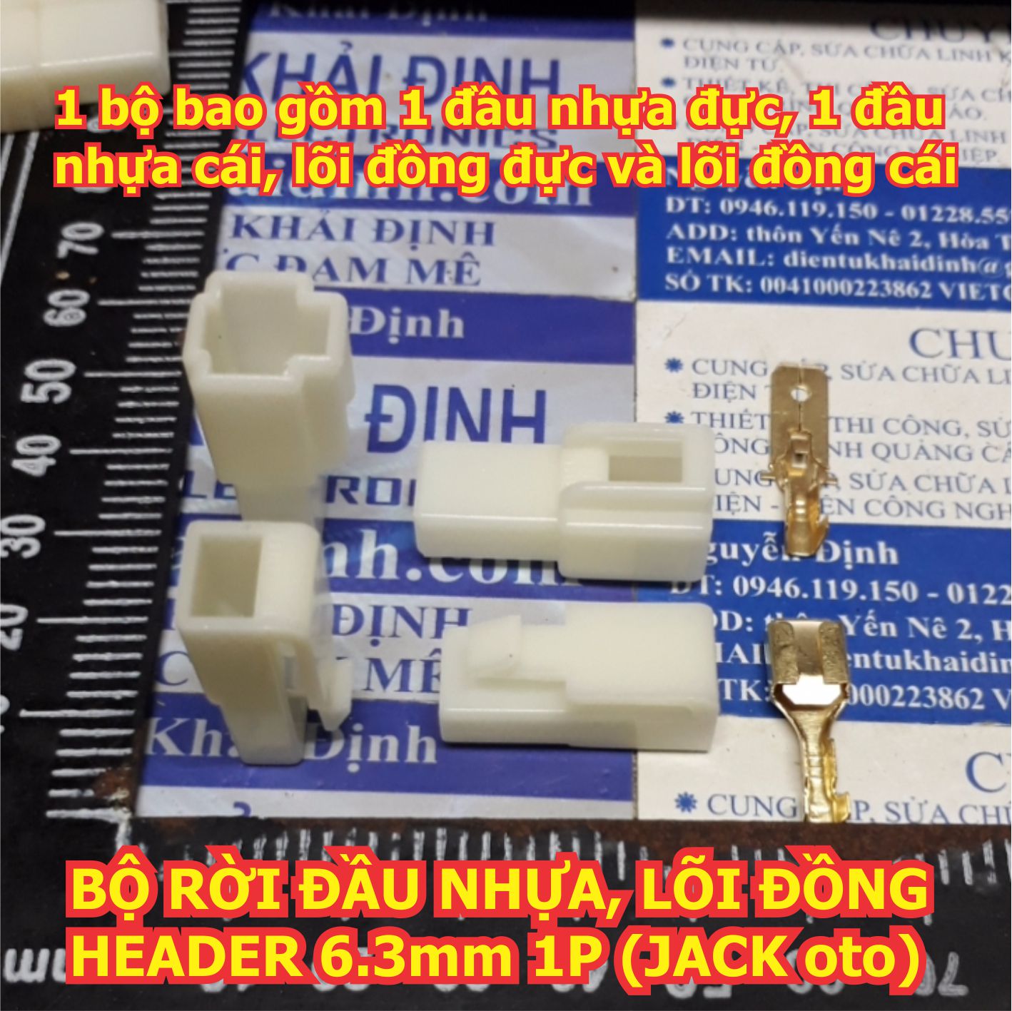 Bộ RỜI ĐẦU NHỰA ĐỰC CÁI, LÕI ĐỒNG ĐỰC CÁI HEADER 6.3mm jack oto ô tô các loại 1P ~ 12P kde1702