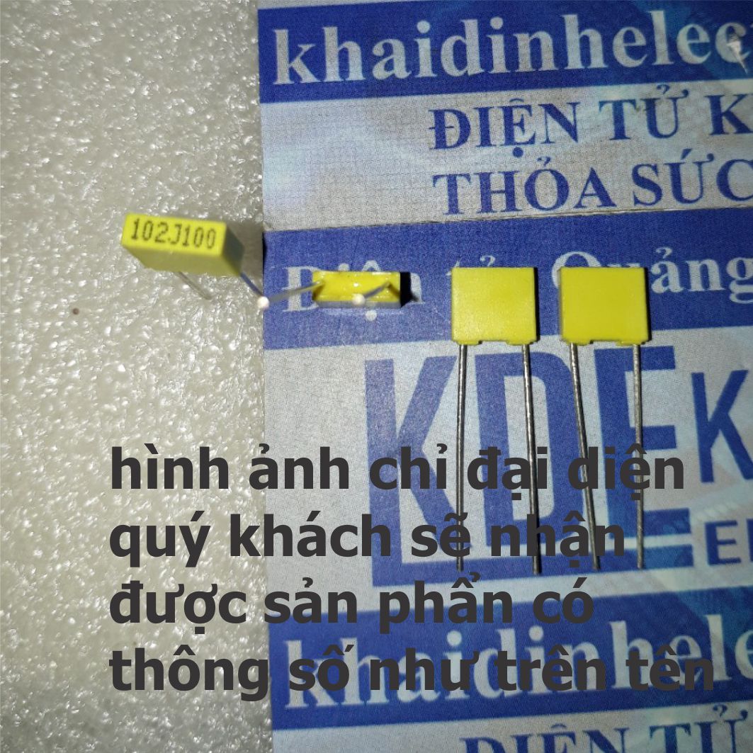 Tụ cao áp tụ vàng vuông nhỏ D=5mm 102J100 103J100 222J100 332J100 472J100 562J100 682J100 1nf 10nF 100v kde1722