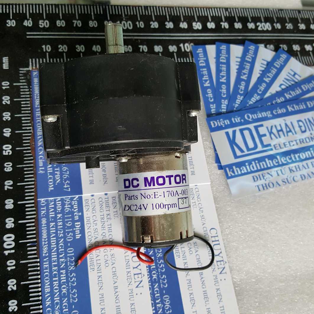 động cơ giảm tốc E-170A-003 6-24Vdc 25-100RPM, 0.3A 350g TRỤC 10mm VÁT 8mm kde1771