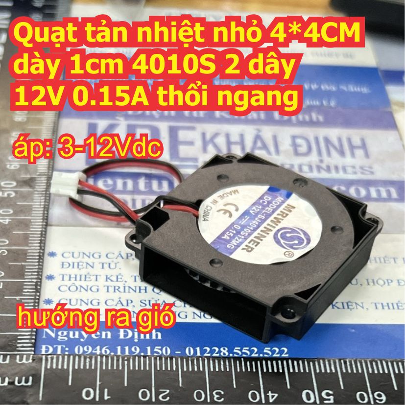 Quạt tản nhiệt làm mát nhỏ 4cm dày 1cm 4010 loại 2 dây / 3 dây 12V 5000v/p kde1871