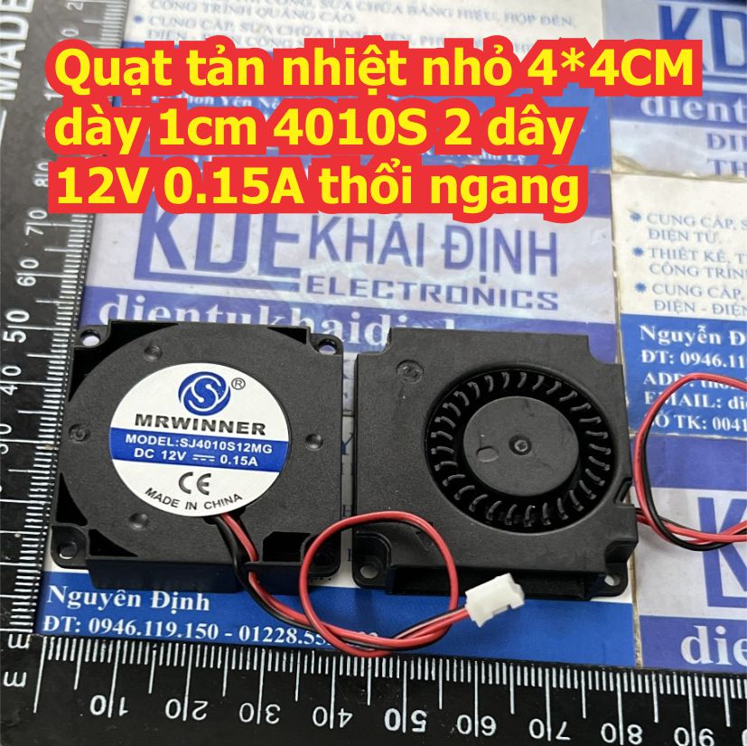 Quạt tản nhiệt làm mát nhỏ 4cm dày 1cm 4010 loại 2 dây / 3 dây 12V 5000v/p kde1871