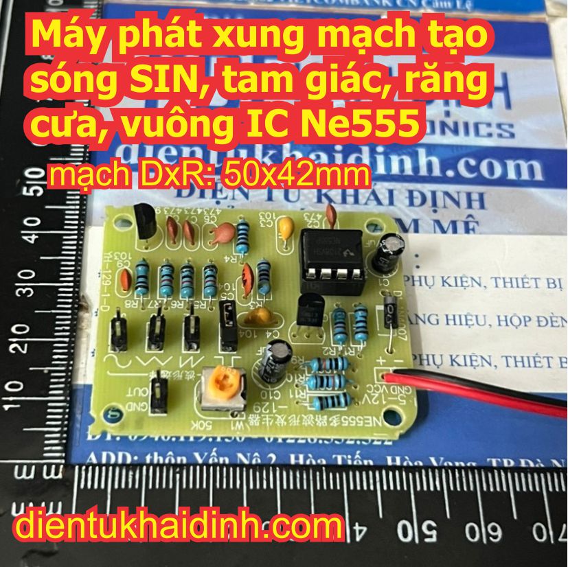 Máy phát xung mạch tạo sóng SIN, tam giác, răng cưa, vuông IC NE555 kde1963