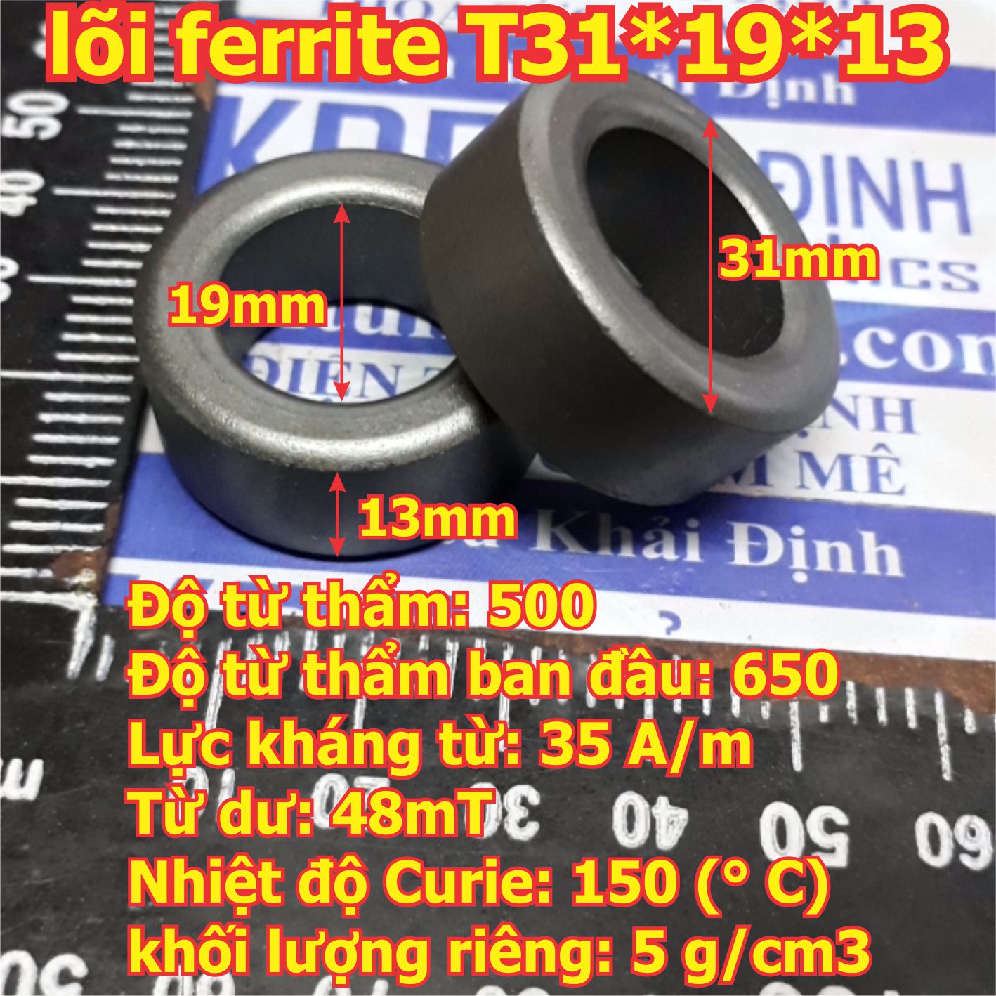 Lõi ferrite sắt từ vòng xuyến, lõi ferrite vòng tròn, lõi sắt từ kde2295