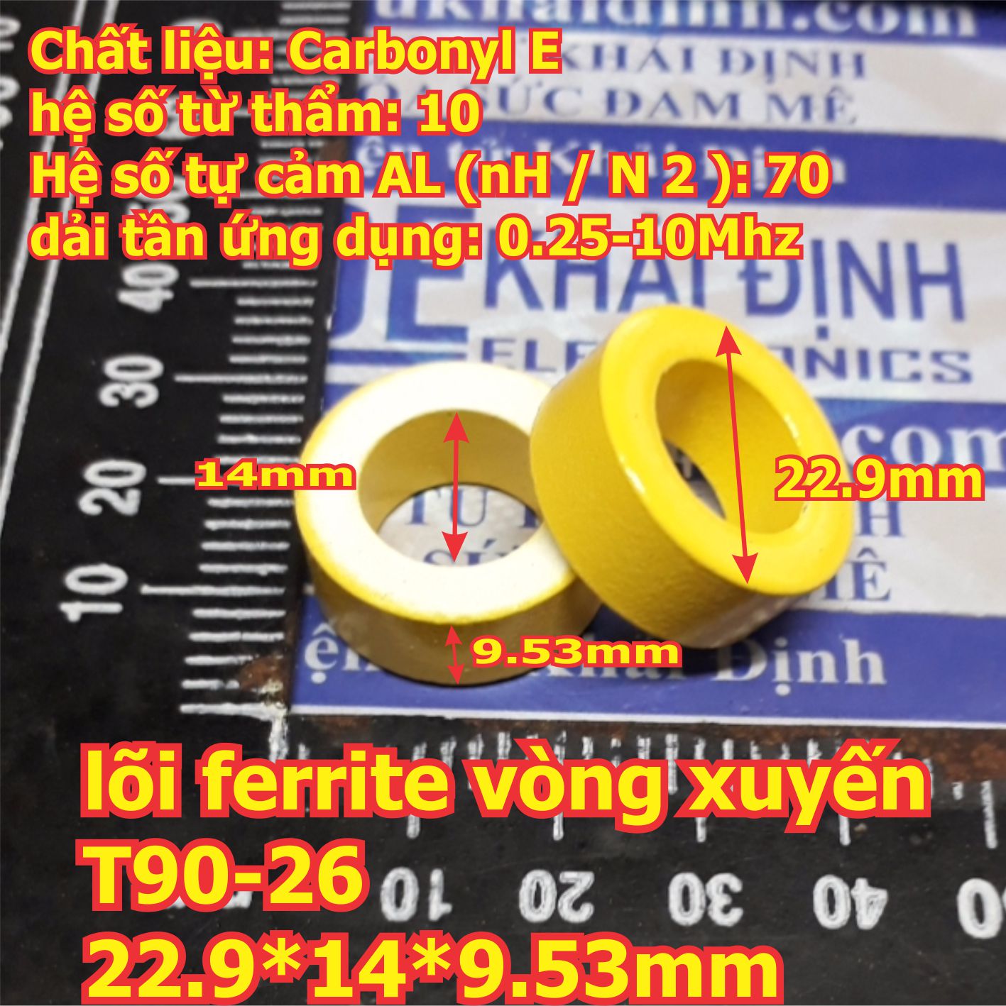 Lõi ferrite sắt từ vòng xuyến, lõi ferrite vòng tròn, lõi sắt từ kde2295