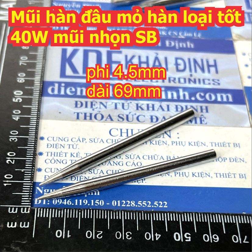 Mũi hàn đầu mỏ hàn loại tốt 40W màu trắng / đen mũi nhọn / dẹp / dao / tròn / cong kde2382