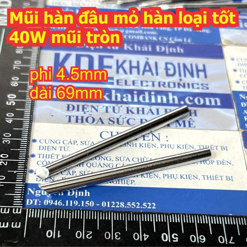 Mũi hàn đầu mỏ hàn loại tốt 40W màu trắng / đen mũi nhọn / dẹp / dao / tròn / cong kde2382
