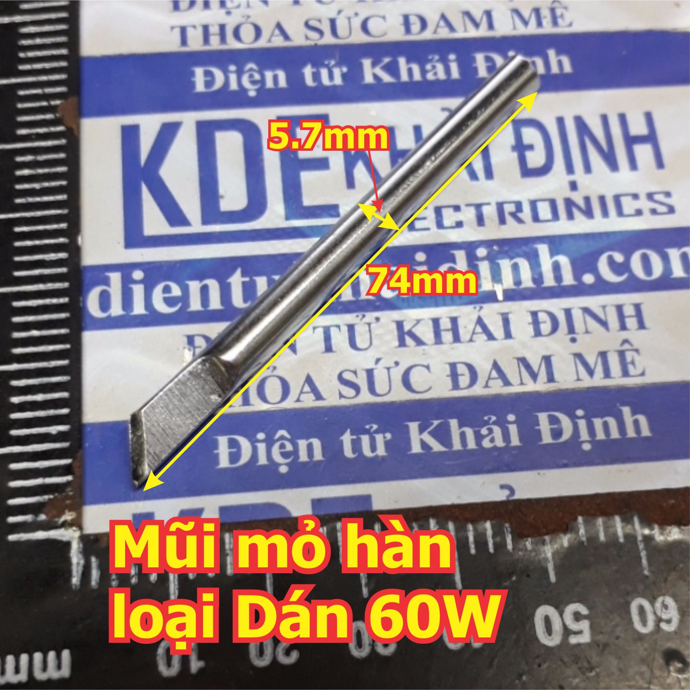 Mũi hàn đầu mỏ hàn loại tốt 60W màu trắng / đen mũi nhọn / dẹp / dao / tròn / cong kde2382