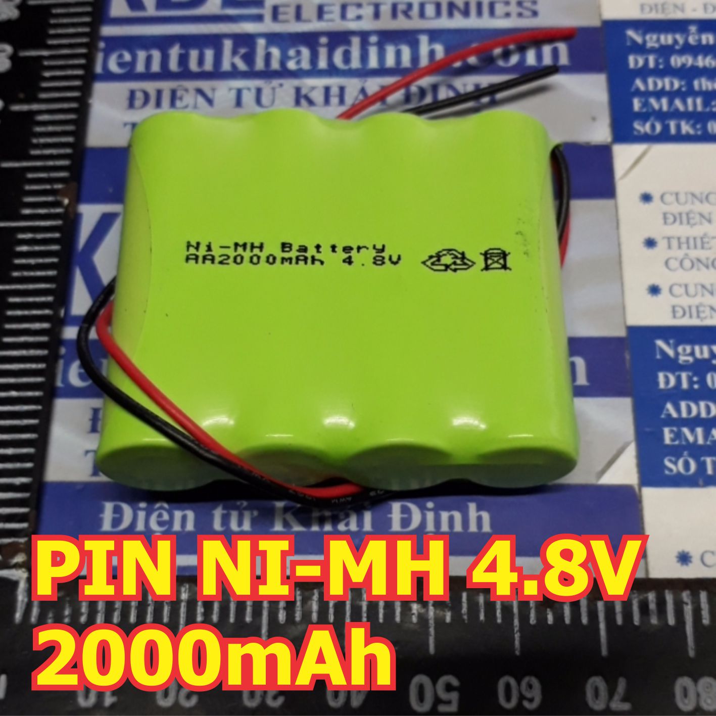 pin sạc Ni-MH 4 viên 4x1.2V mẫu AA 4.8V 2000mAh kde2442