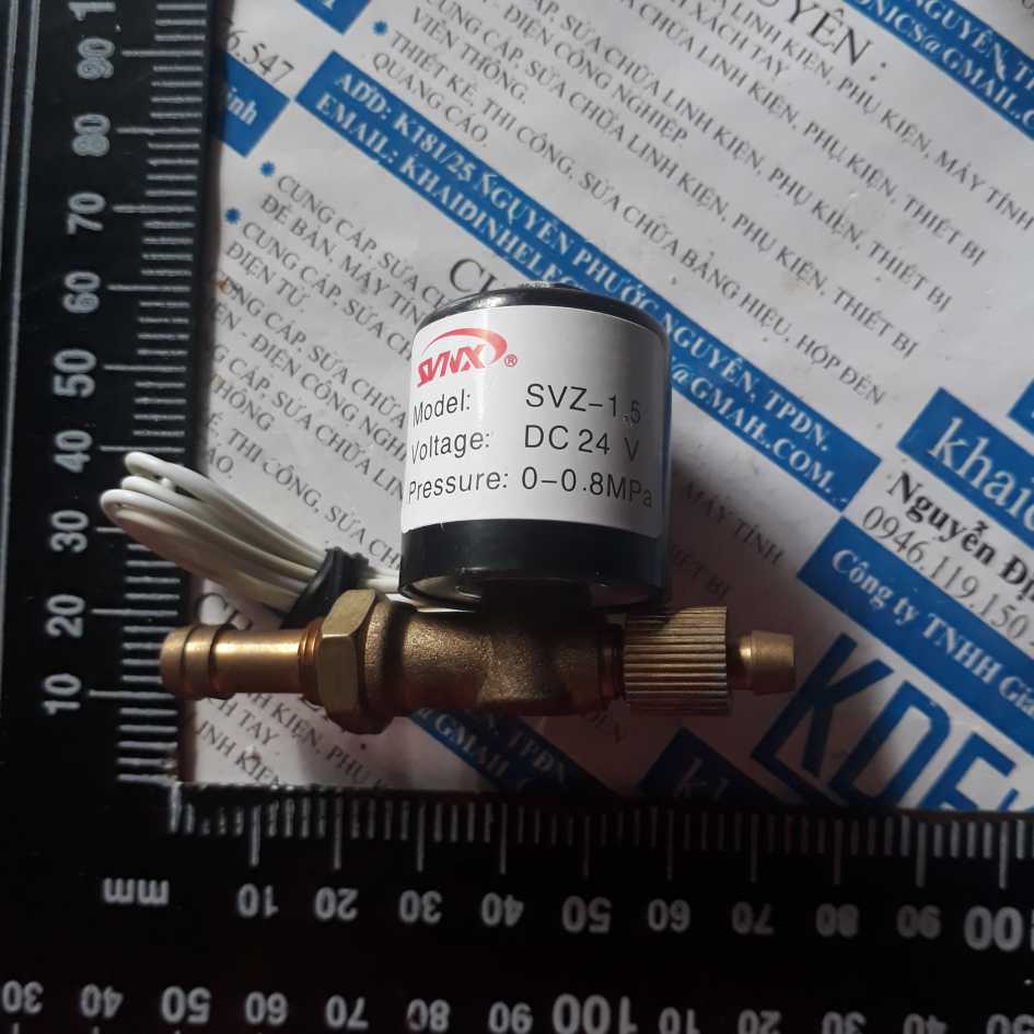 van khí, xăng dầu VZ1.5 SVZ-1.5 DC24V bằng đồng đầu phi 6, 8mm kde2558