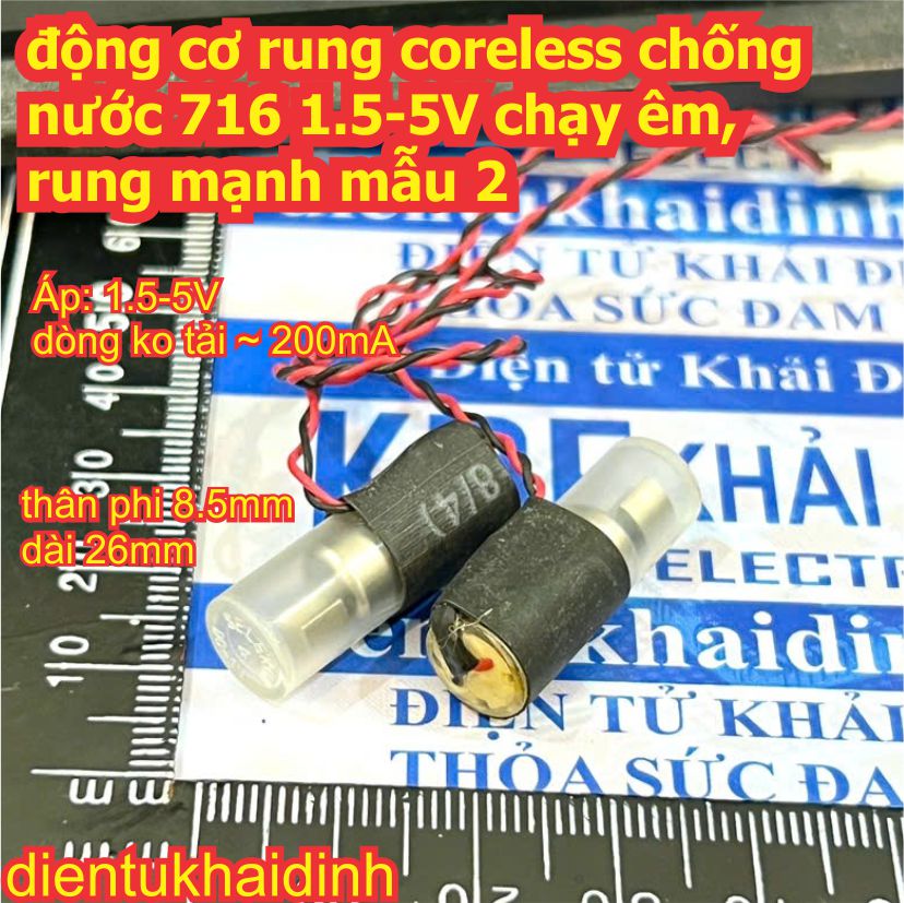 động cơ rung coreless chống nước 1.5-4.5V 7*22mm / 3-6V 7*21mm chạy êm, rung mạnh kde2581