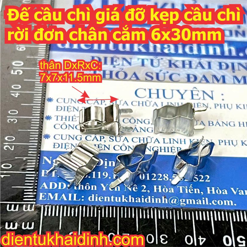 Đế cầu chì giá đỡ kẹp cầu chì rời hàn pcb đơn chân cắm 5x20mm 6x30mm kde0142