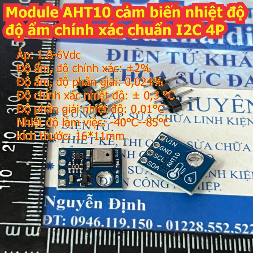 Module AHT10 cảm biến nhiệt độ độ ẩm chính xác chuẩn I2C 4P kde3027