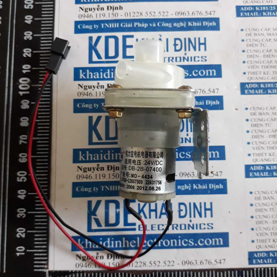 MÁY BƠM DB-2B-07400 24V PHI Đầu vào 14mm, ra 8mm 55ml/s, cần mồi khi bơm kde3073