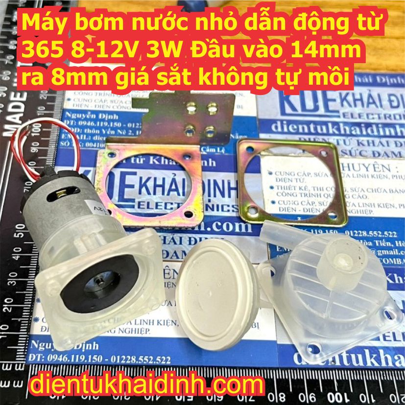 Máy bơm nước nóng ấm siêu tốc máy pha trà dẫn động từ 365 8-12V 3W Đầu vào 14mm ra 8mm tháo máy kde3074
