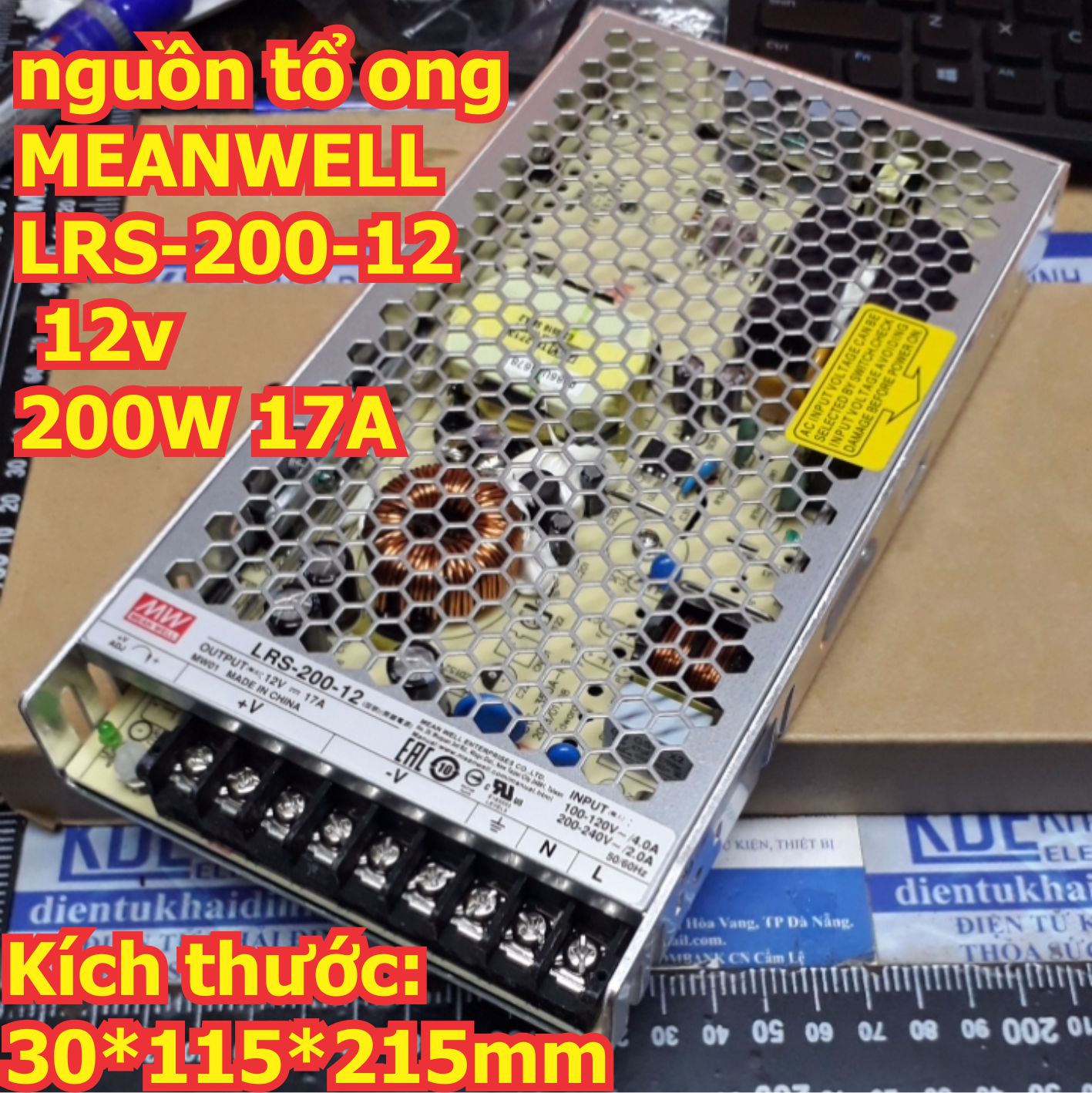 nguồn xung, nguồn tổ ong MEANWELL LRS nguồn mỏng các loại 100w 150w 200w indoor kde3097