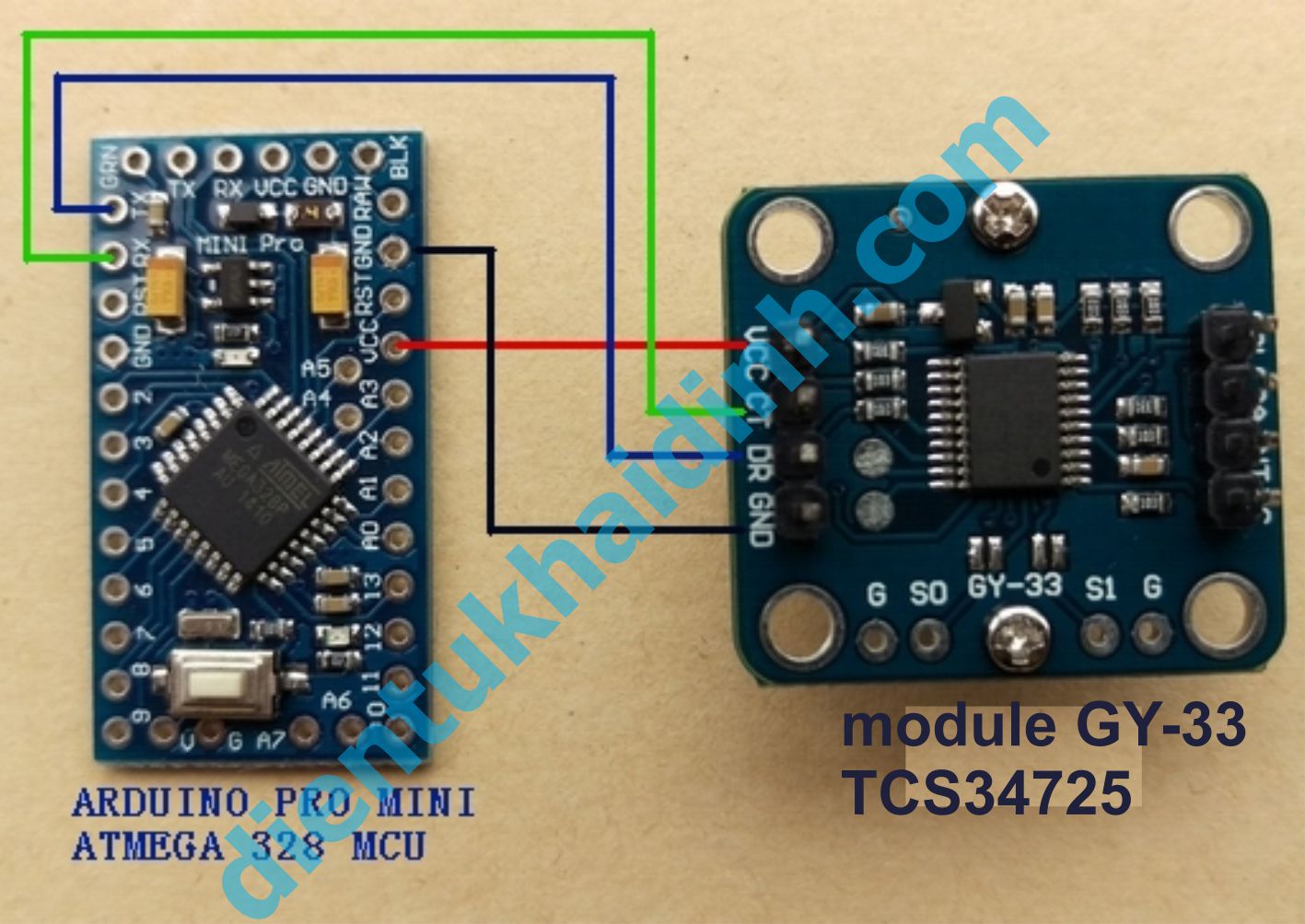 module cảm biến nhận biết màu sắc GY-33 TCS34725, giao tiếp I2C, UART kde3158
