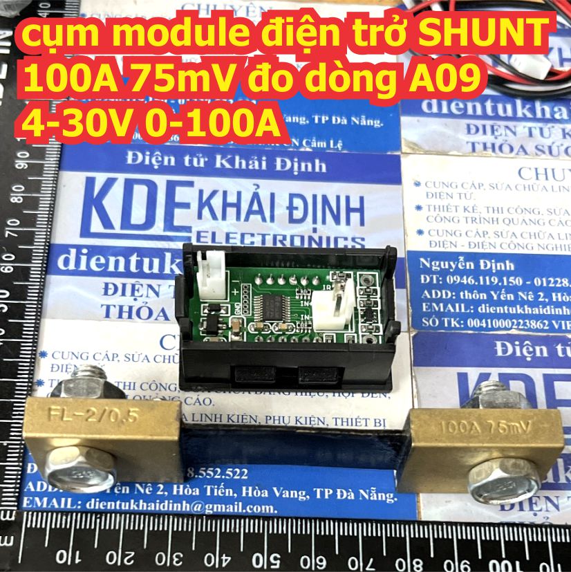 cụm module điện trở SHUNT 75mV 100A cảm biến đo dòng A09 4-30V 0-100A kde3247
