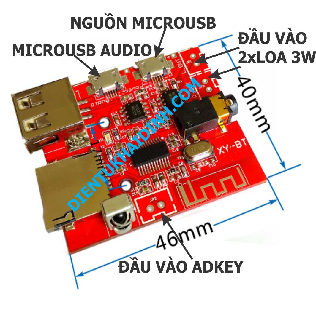 MODULE MP3 bluetooth 4.1 U15 hỗ trợ microUSB, USB kde3263