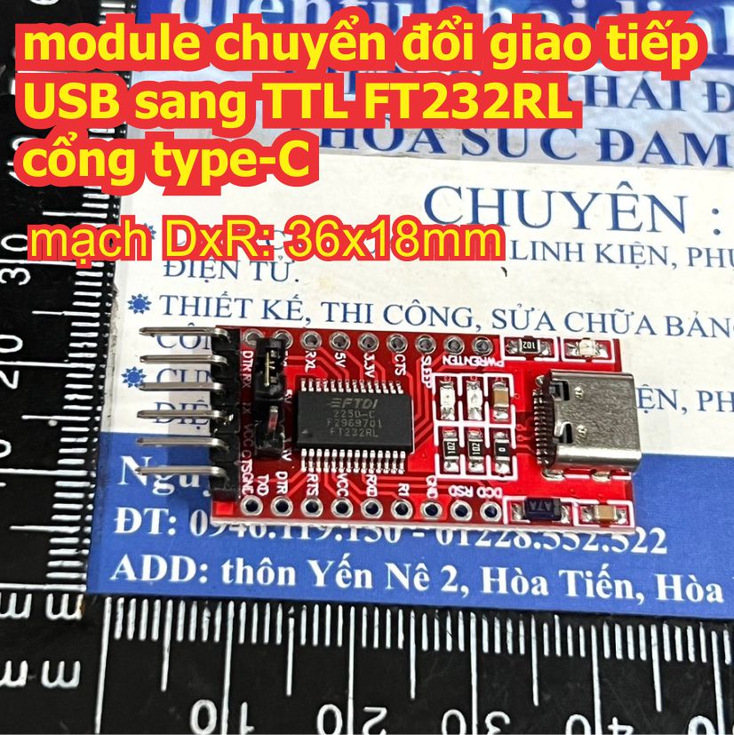 Module chuyển đổi giao tiếp USB sang TTL FT232RL cổng type-C / cổng USB mini kde0009