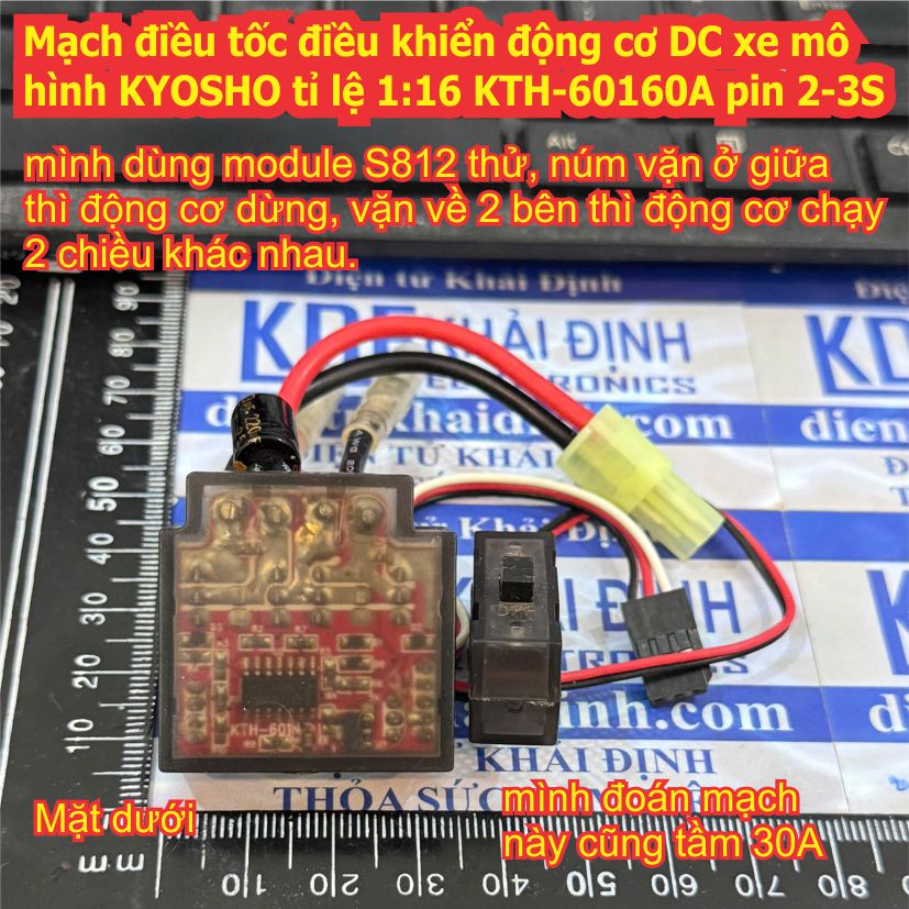 Mạch Module điều tốc điều khiển động cơ DC xe mô hình KYOSHO tỉ lệ 1:16 KTH-60160A pin 2-3S kde3394
