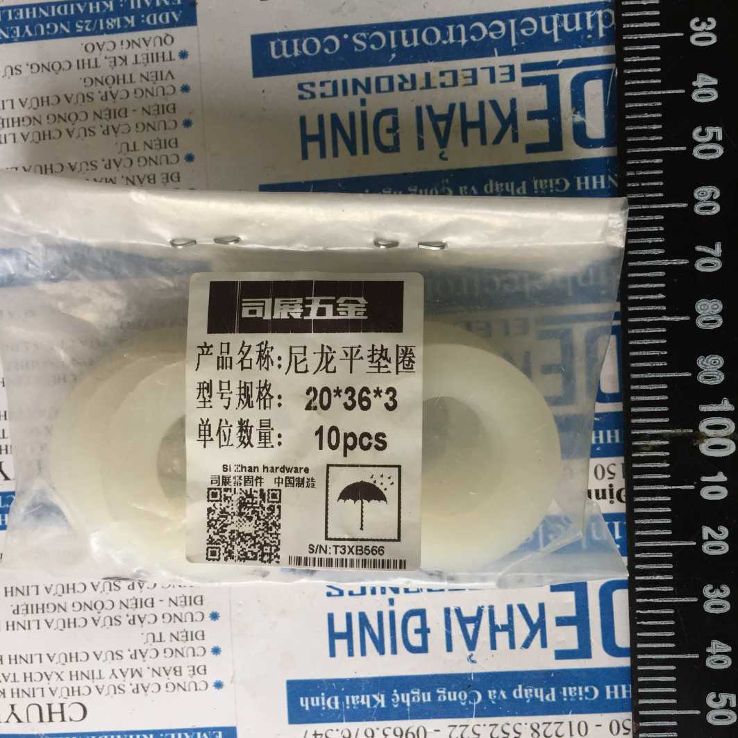 vòng đệm nhựa phẳng Long đền nhựa trắng các cỡ M2 đến M20 lỗ 2mm đến 20mm kde0210