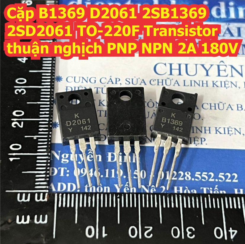 Cặp B1369 D2061 2SB1369 2SD2061 TO-220F Transistor thuận nghịch PNP NPN ...
