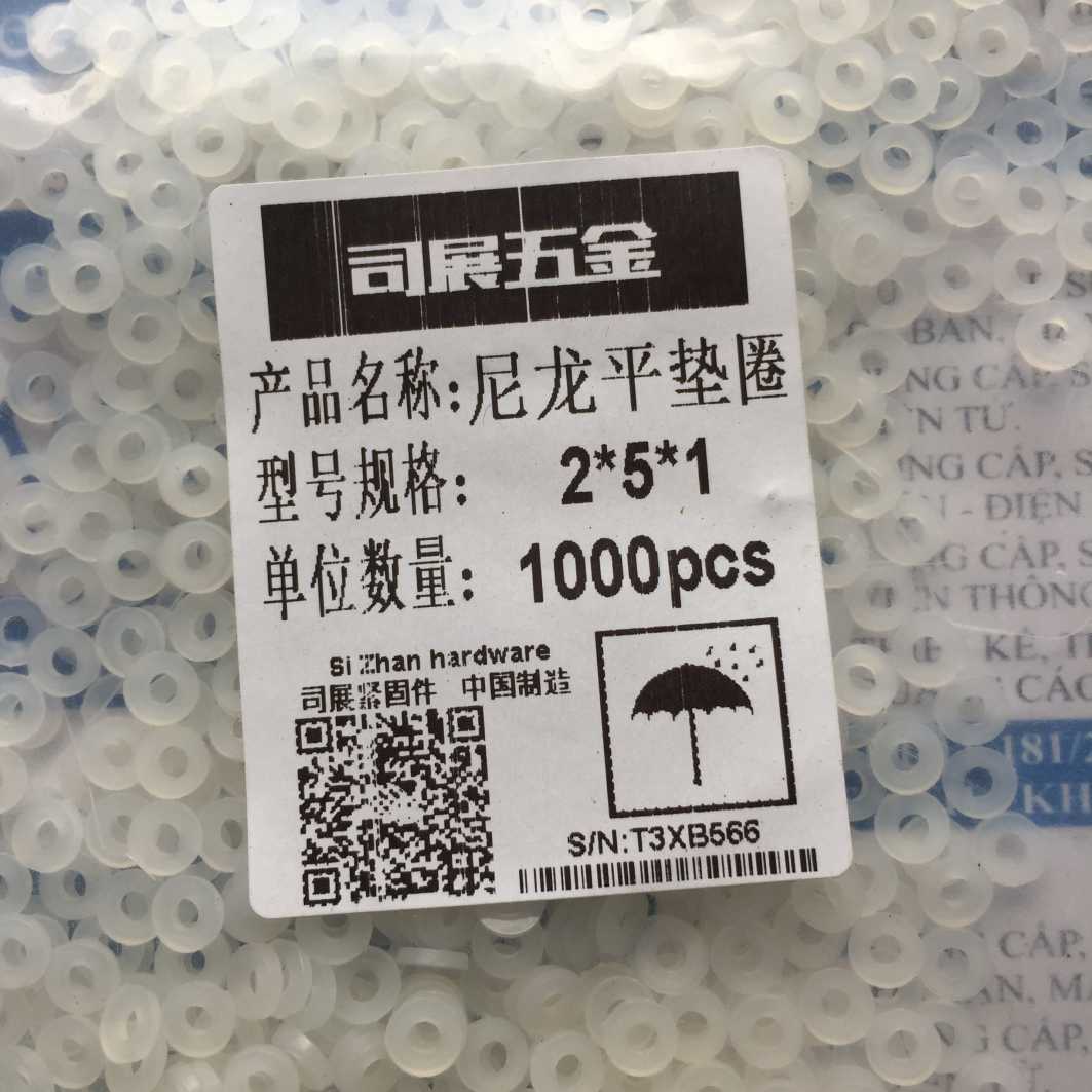 vòng đệm nhựa phẳng Long đền nhựa trắng các cỡ M2 đến M20 lỗ 2mm đến 20mm kde0210