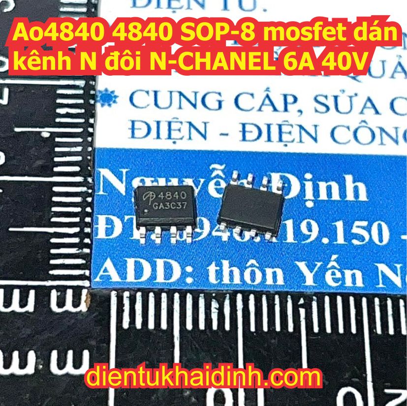 AO4840 4840 SOP-8 mosfet dán kênh N đôi N-CHANEL 6A 40Vkde3555