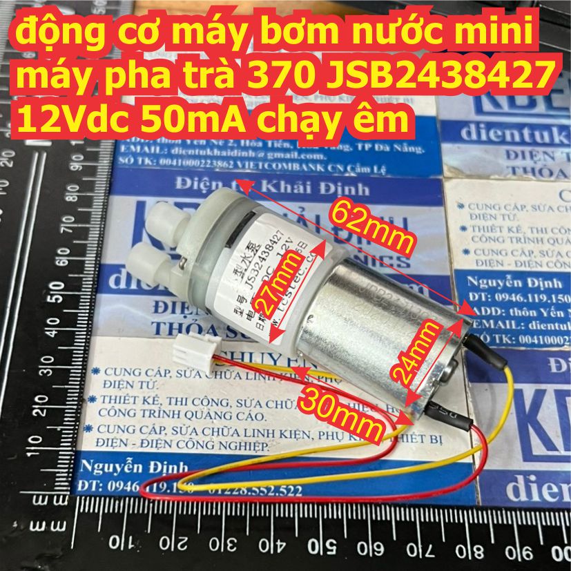 động cơ máy bơm nước mini tự mồi máy pha trà 370 JSB2438427 12Vdc 50mA chạy êm kde3566