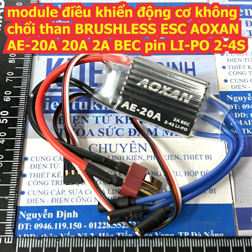 module điều khiển động cơ không chổi than BRUSHLESS ESC AOXAN AE-20A 20A 2A BEC pin LI-PO 2-4S kde3584