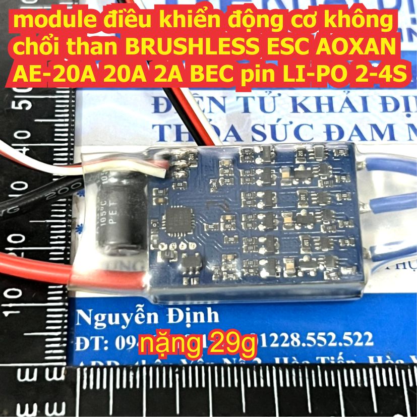module điều khiển động cơ không chổi than BRUSHLESS ESC AOXAN AE-20A 20A 2A BEC pin LI-PO 2-4S kde3584