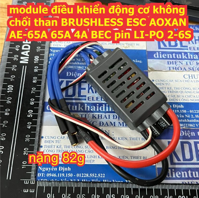 module điều khiển động cơ không chổi than BRUSHLESS ESC AOXAN AE-65A 65A 4A BEC pin LI-PO 2-6S kde3592