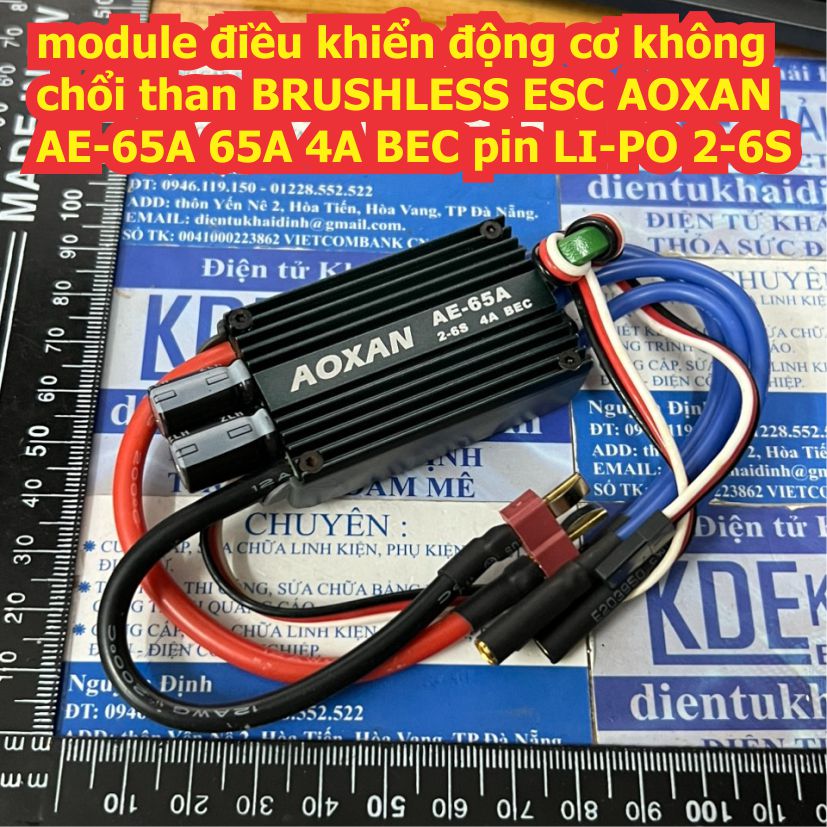 module điều khiển động cơ không chổi than BRUSHLESS ESC AOXAN AE-65A 65A 4A BEC pin LI-PO 2-6S kde3592