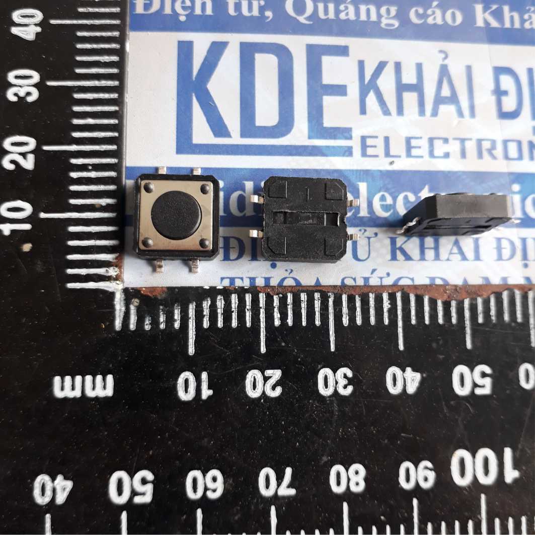 NÚT NHẤN RESET DÁN SMD màu đen 12mm 12x12 cao 6mm ~ 12mm kde3799