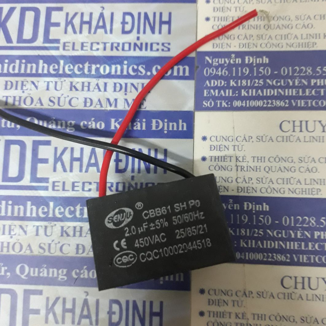 Tụ Quạt tụ đề khởi động CBB61 hàng thường các Hãng JF AM Media dung lượng 1.0uF ~ 35uF kde3617