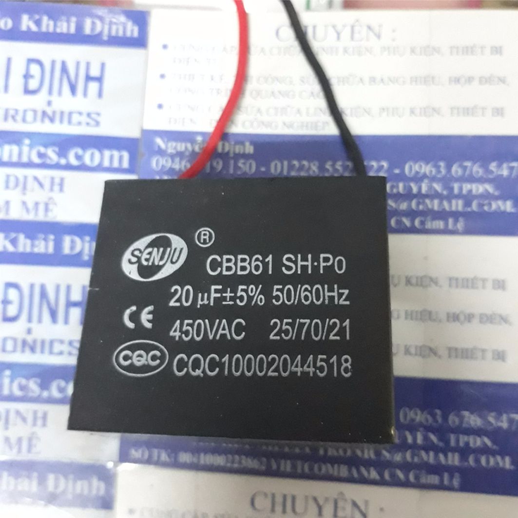 Tụ Quạt tụ đề khởi động CBB61 hàng thường các Hãng JF AM Media dung lượng 1.0uF ~ 35uF kde3617