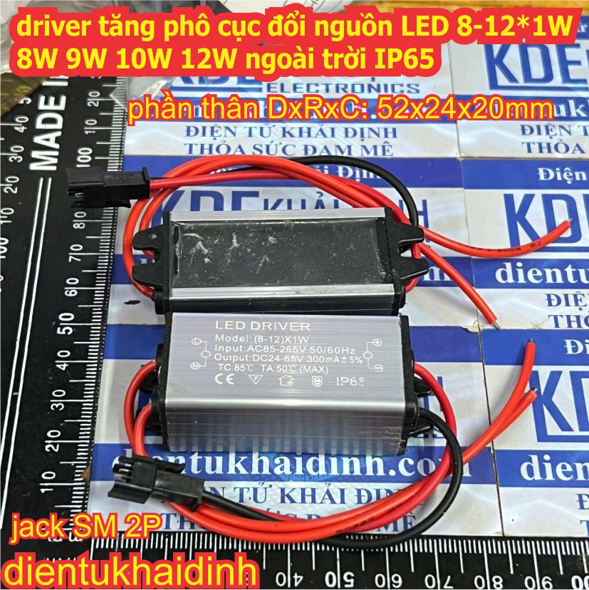 Driver LED, tăng phô LED 8-12x1W, dùng cho các loại đèn LED 8W ~ 12W, ngoài trời IP65 kde4046