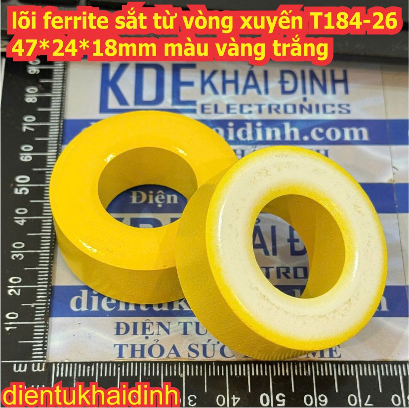 lõi ferrit sắt từ vòng xuyến SM467026A T184-8 T184-26 T184-52 T184-14 47*24*18mm đen nâu nhạt T184-35 47*24*18mm vàng xám hàng tháo máy kde9026